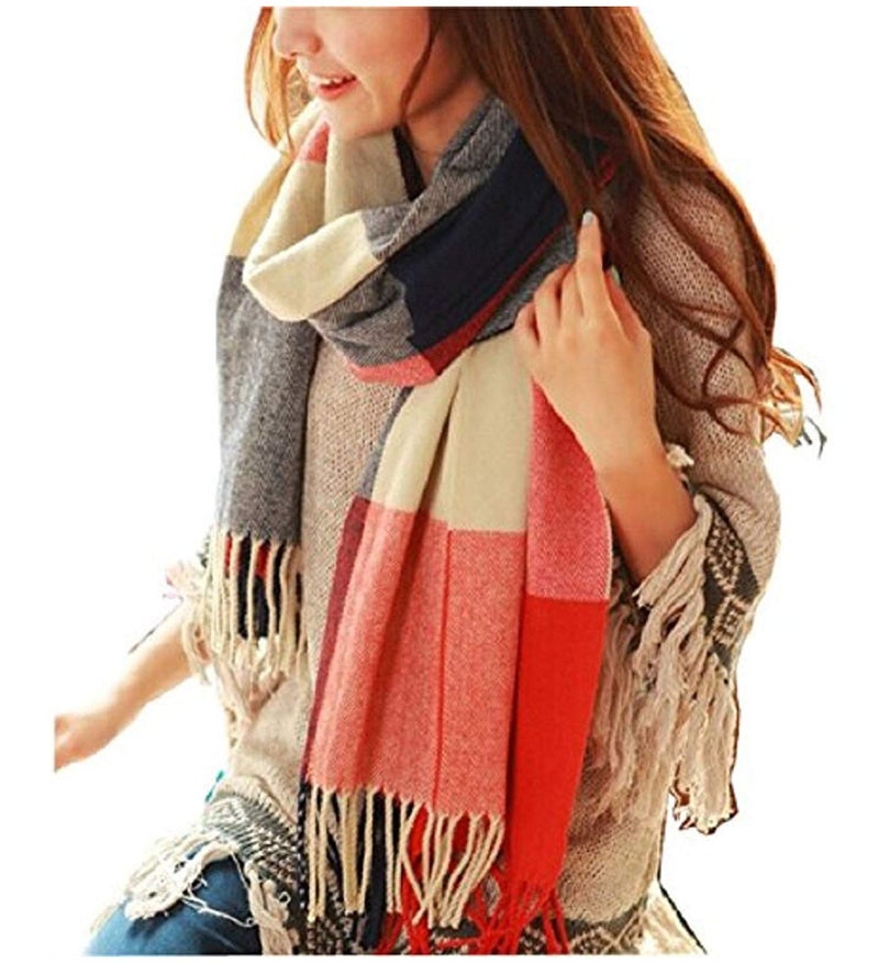 YSense Winter Scarf for Women, Fashion Long Plaid Scarves Warm Big Tartan Blanket Wrap Shawl Ladies Gifts - Image 1